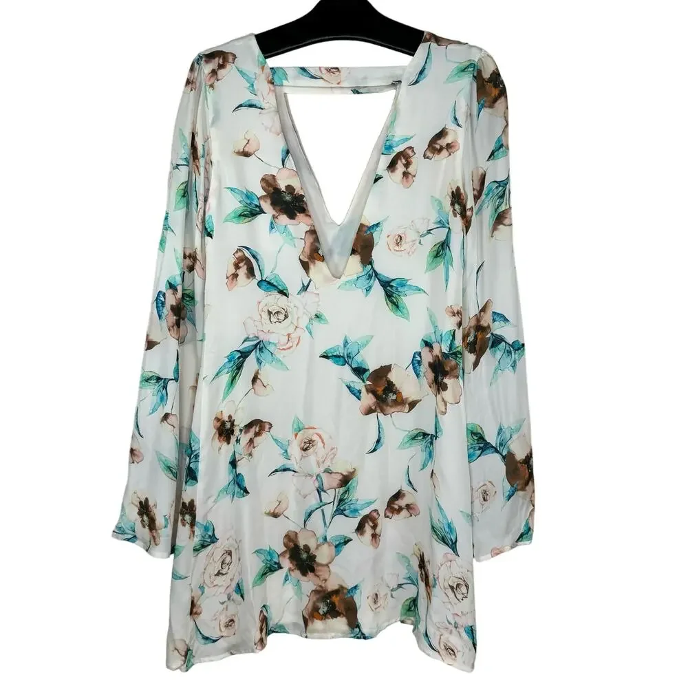 Stone Cold Fox Ivory Cosmo Romee Silk Cutout Dress 4 Boho - Picture 4 of 14